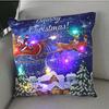 Christmas Light LED   Decoration 45x45cm Santa  Sled Village Color Ball Sofa Seat Pillow Sleeve  Cases