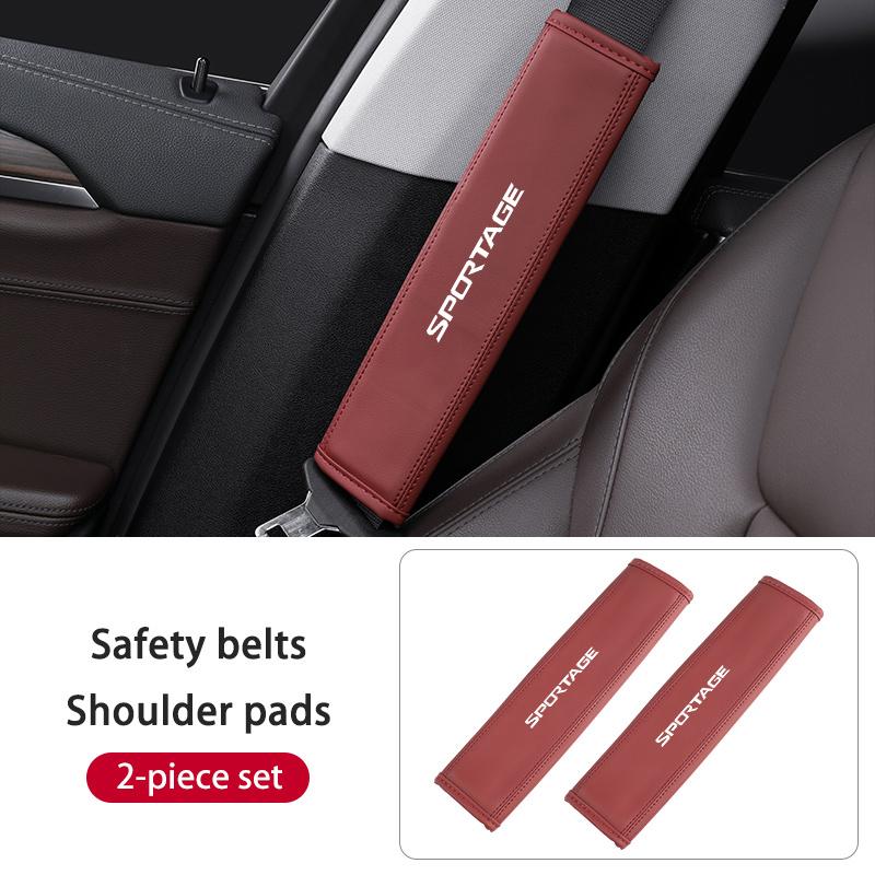 AFT2 For KIA Car Logo Seat Safety Belt Protection Mat Interior Accessories Sportage 2016 2017 2018 Sephia Stonic Carens