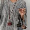 Leather Hanging Neck Coin Purse Necklace Pendant Long Sweater Chain New Headphone Bag  Women