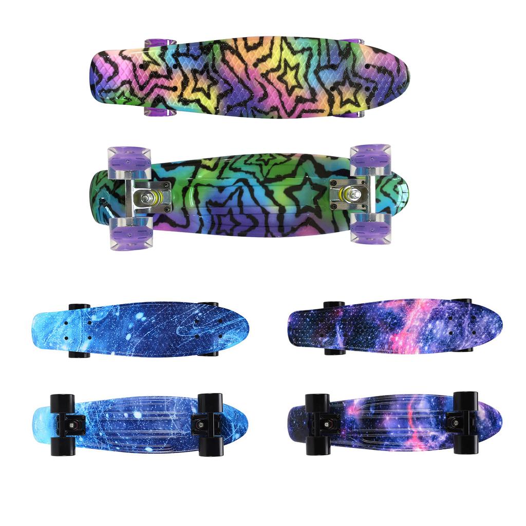 22'' скейтборд с цветными светодиодными колесами, мигающие колеса, скейтборд для детей, мальчиков и девочек