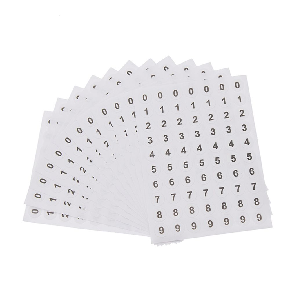 12 Sheets Craft Self Adhesive Classification Sticky Distinguish Number Stickers Package Label Tags
