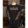 Совершенно новая последняя модель мужской футболки с длинным рукавом Harley-Davidson, серо-бело-черная колор-блок с принтом логотипа, круглый вырез, приталенный крой, мото-стиль