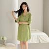 1011 new ice silk women's five-quarter-sleeved cardigan Korean version thin cardigan lapel loungewear set can be worn outside