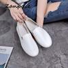 ZANPACE 2024 Новые женские туфли на плоской подошве Повседневные туфли с круглым носком Белые женские мокасины Осенняя дышащая женская обувь на платформе