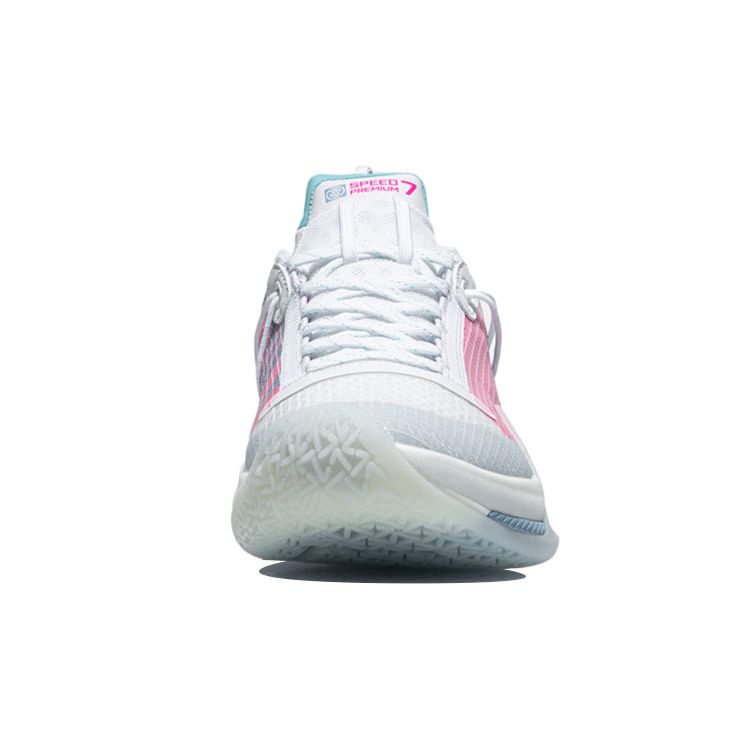 Li Ning Flash 7 Premium Basketball Shoes Men Sneakers White Blue Pink ABAR017-3