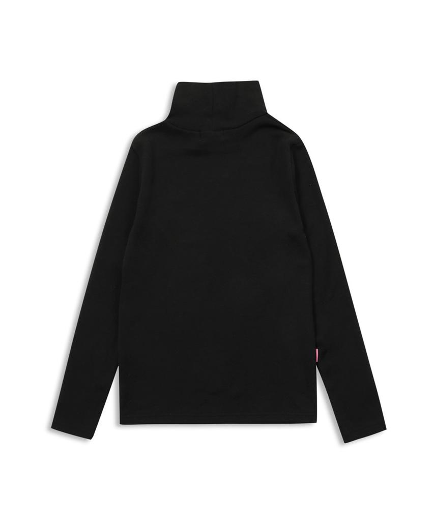 MACKY Long Neck Layer T-Shirt Black