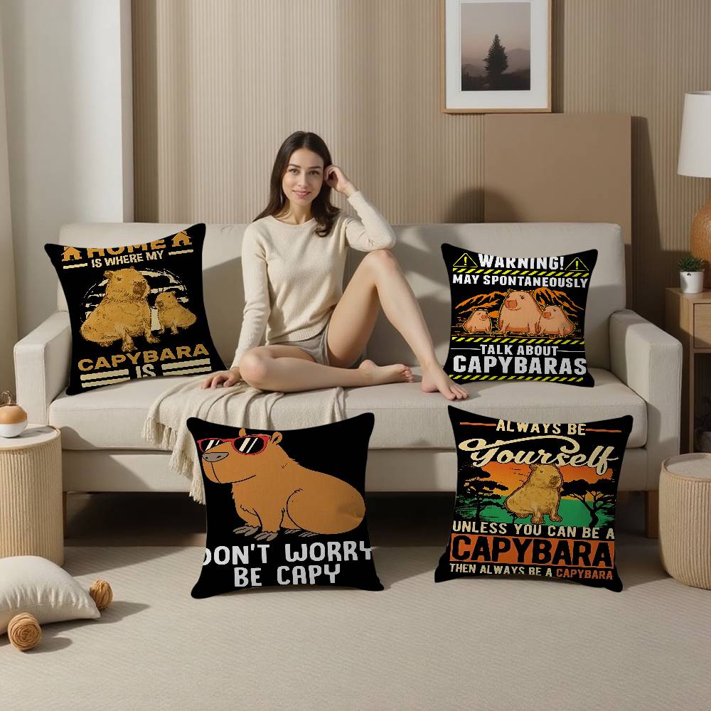 Capybara Animals Pillow Cover For Bedroom Room And Living Room Sofa Decorative Cushion Cover