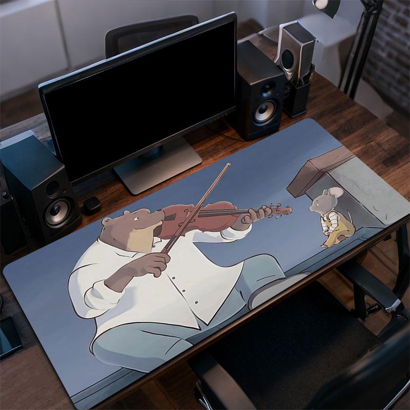 Ernest & Celestine Cartoon Mouse Pad, Large Gaming Desk Mat, Non-slip XXL Mousepad for Laptop & Tablet, Mini PC Playmat with Stitched Edges