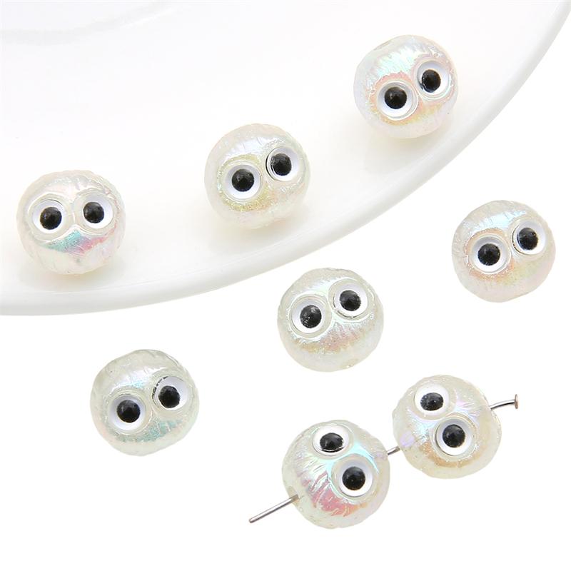 2 шт. 13x12 мм акриловые бусины ручной работы в виде совы, круглые свободные бусины-разделители для серьг, браслета, ожерелья, DIY изготовления ювелирных изделий
