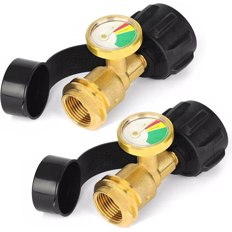 Propane Tank Gauge Level Indicator Precise Gas Pressure Meter Propane Adapter Gauge Brass Propane Gas Gauge for RV Camper Heater