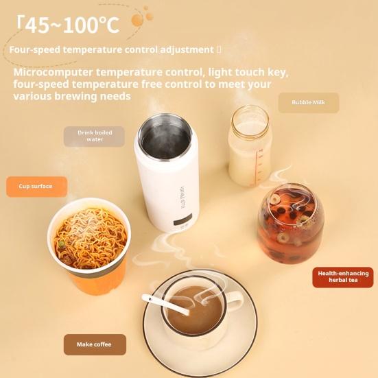 Портативный электрический чайник, грелка с 4 настройками температуры, цифровой дисплей, автоматическое отключение, пищевой электрический чайник, не содержащий BPA, бойлер