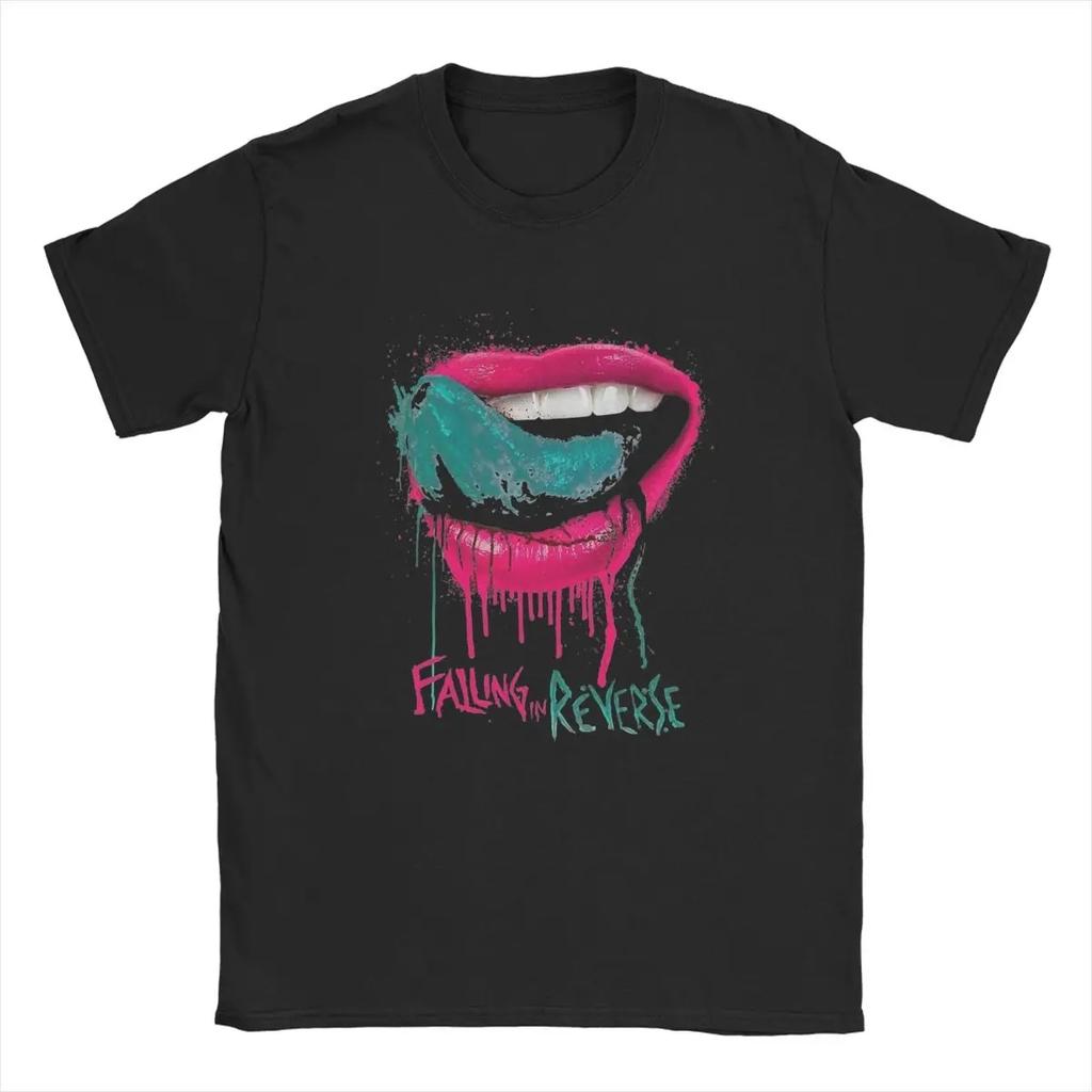 Мужские футболки Falling In Reverse Официальные Винтажные 100% Хлопок Короткий рукав Группа WTWB Забавные Футболки Круглый вырез Большие размеры