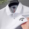 Callaway 2025 Summer Men's New Embroidered Solid Color Mercerized Cotton Loose Moisture Wicking and Quick Drying Casual Polo Shirt