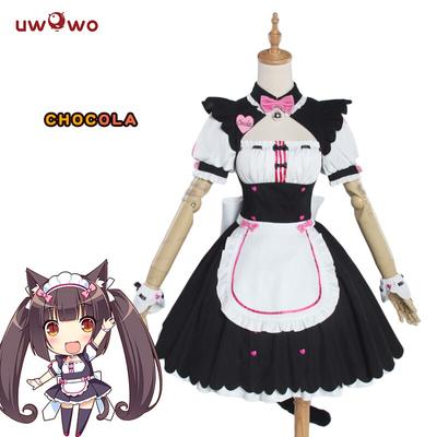 Платье для косплея Uwowo Nekopara, косплей-девушка с мультяшным котом и шоколадом