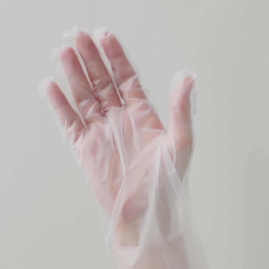 Перчатки чрезвычайно L 100 листов x 24 внутреннее тиснение гигиена волосы полиэтиленовые одноразовые Закон о санитарии S.T. Одноразовый [Продается чехол] Полиэтилен, тонкий,