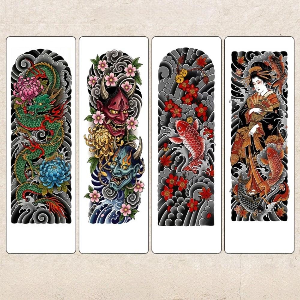Geisha Japanese Style Temporary Tattoos Japanese Demons Water Transfer Tattoo Unisex