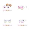 Rimless Transparent Women Glasses Oversized Clear Lens Sunglasses Color Gradient
