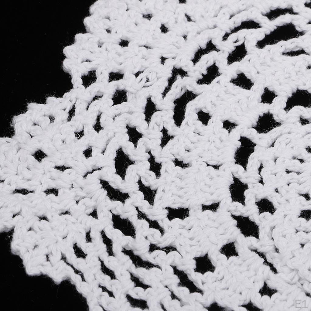 Кружевные салфетки ручной работы, овальные, белые, 15 x 11 дюймов, дизайн стола, декоративный