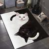 Black Cat White Cat Personalized Print Carpet for Living Room Bedroom Bedside Sofa Table Floor Mat Home Area Rug Decor for Gifts