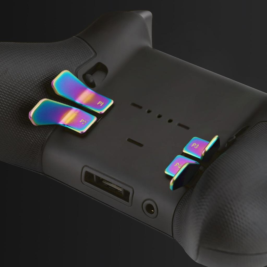 EXtremeRate Swift Лепестки для Xbox Elite Запасные задние лепестки для контроллеров Xbox One Elite и Elite Series 2 Радужная Аура Синий 1/2 контроллера,