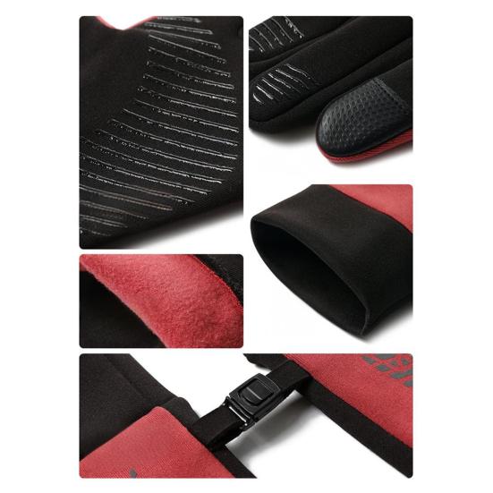 Yousheng Зимние велосипедные перчатки Водонепроницаемые перчатки с сенсорным экраном с нескользящими ладонями Теплые ветрозащитные спортивные перчатки для женщин мужчин Лыжи Пеший туризм