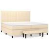 Maison Exclusive - Sommier à lattes de lit avec matelas Crème 200x200 cm Tissu