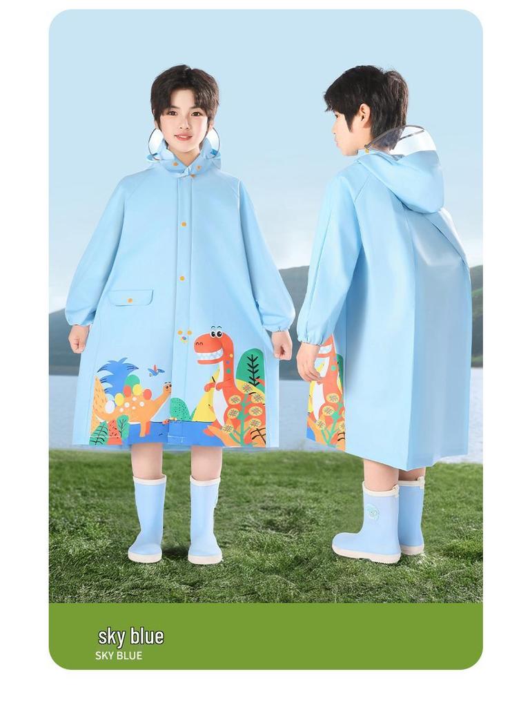 Kids' Waterproof School Raincoat with Backpack Space – Extended Length Poncho for Boys and Girls
