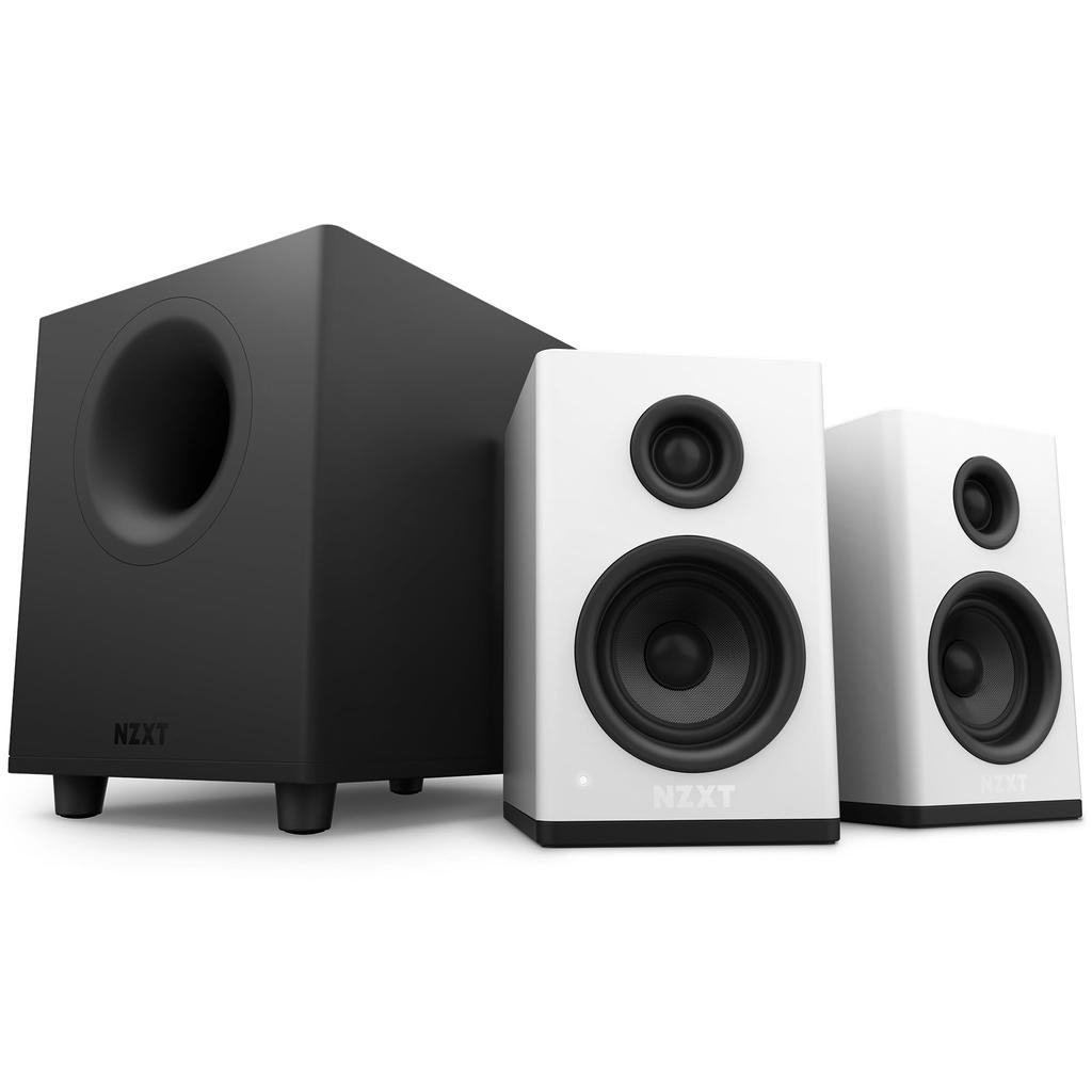 NZXT Relay Speakers White Desktop Size PC Speaker with Amplifier SP1104 Built-in AP-SPKW2-JP
