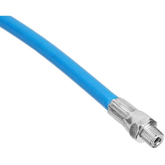Grease Gun Hose Grease Gun Kit 23.6 inches Heavy Duty Flexible Gun Whip Hose Coupler Extension Spring Flex Hose Blue