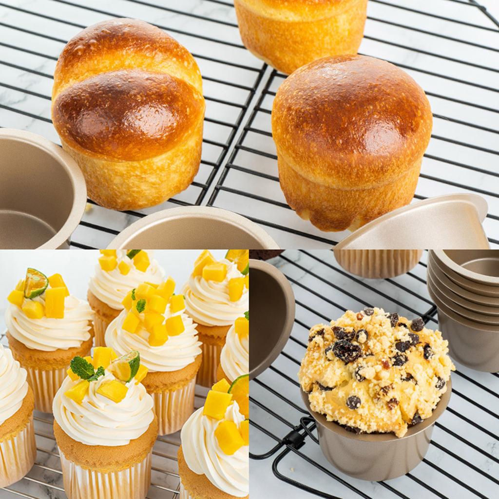 6 шт. Высокие формы для маффинов, термостойкие формы для выпечки, кухонные аксессуары, углеродистая сталь, кухонная посуда для десертов