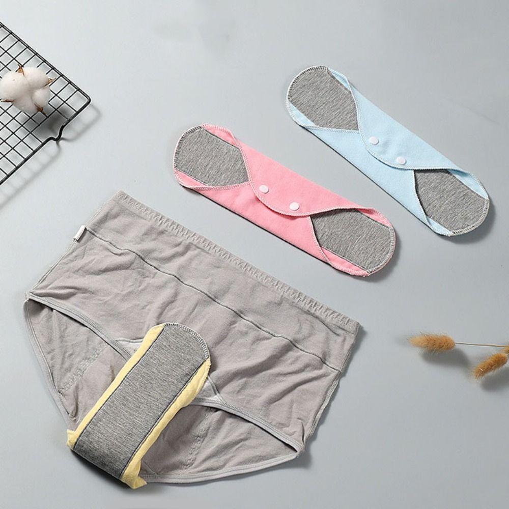 3Pcs Graphene Washable Sanitary Napkin Soft Panty Liner Diaper Menstrual Cloth Pads  Female