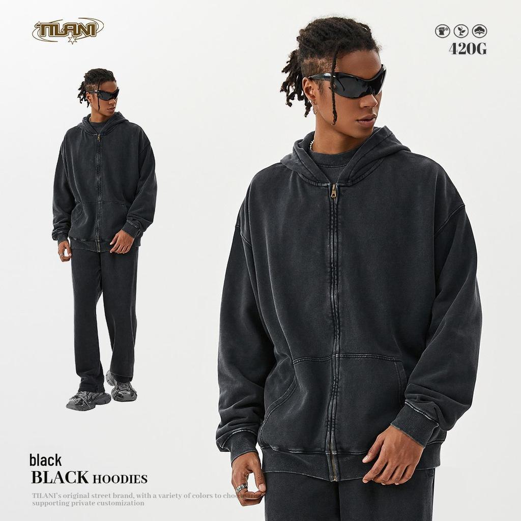 Толстовка с капюшоном TILANI Unisex Water Batik Heavy Terry Zip - повседневная куртка-свитшот