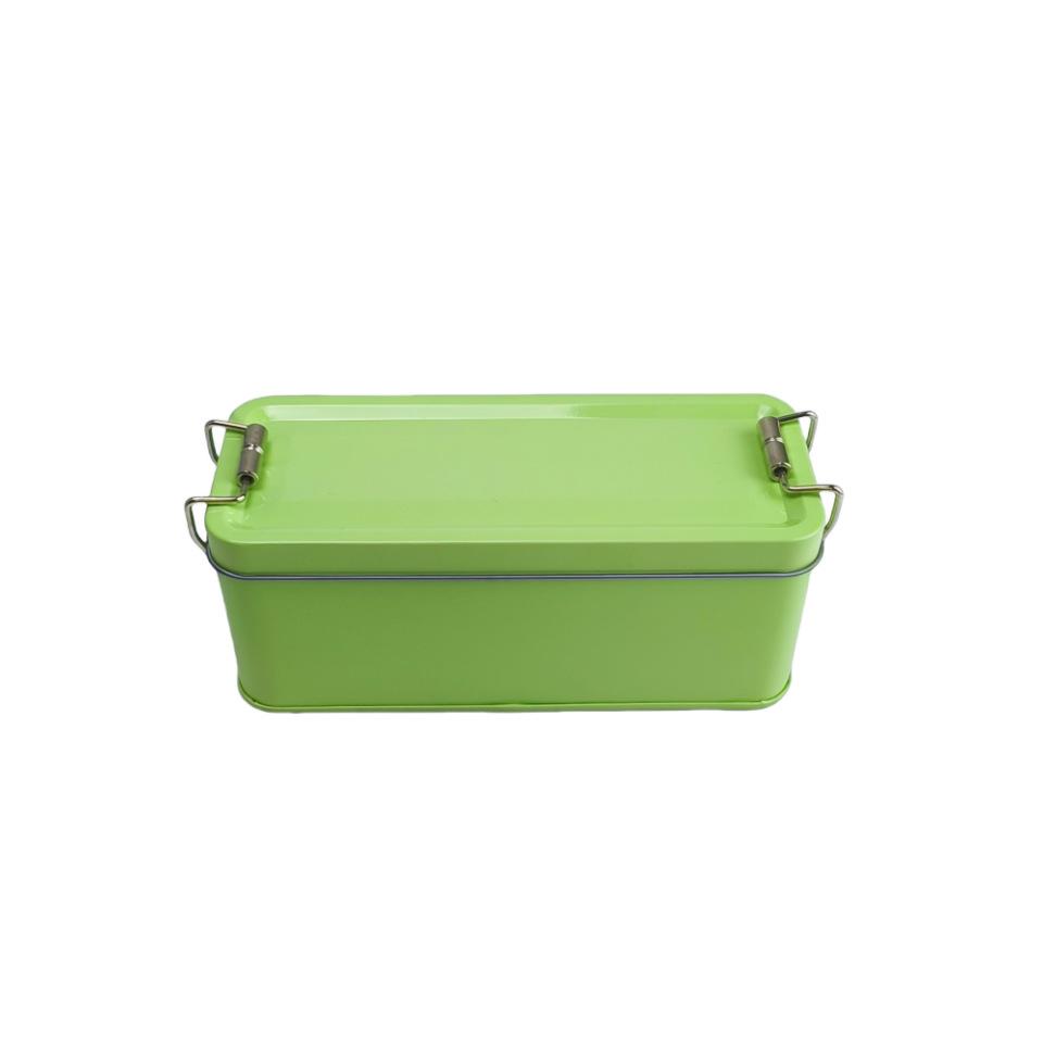 New Metal Rectangular Iron Box with Lid Storage Box Cake Packaging Box Durable Old-fashioned Buckle Iron Box
