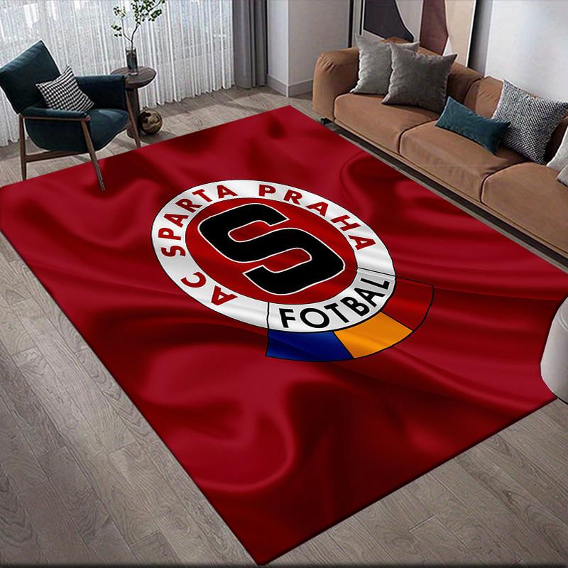 AC Sparta Prague Flannel Pattern Square Carpet,Area Rug,Carpet Rug for Living Room Bedroom Sofa Playroom Decor,Non-slip Floor Mat