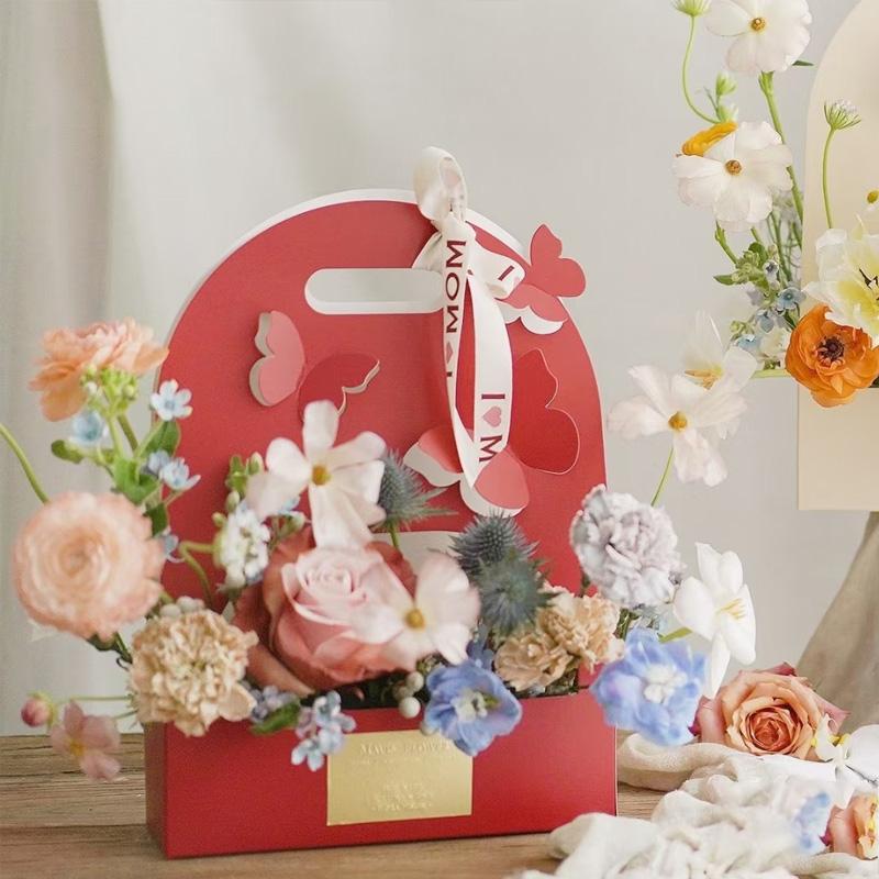 1 шт. домашний декор овальный подарок на день рождения красивая удерживаемая коробка трехмерная упаковка для цветов полый картон с бабочкой