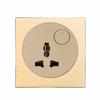 EU France Standard Retro Switch Vintage Metal Aluminum Wire Drawing Alloy Wall Socket Universal Home Light Switch Power Outlet