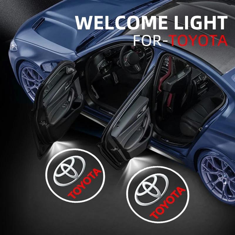 1/2PCS Led Car Door Welcome Laser Projector Logo Night Light Wireless For Toyota Camry Hilux Prius Auris Car Accessories