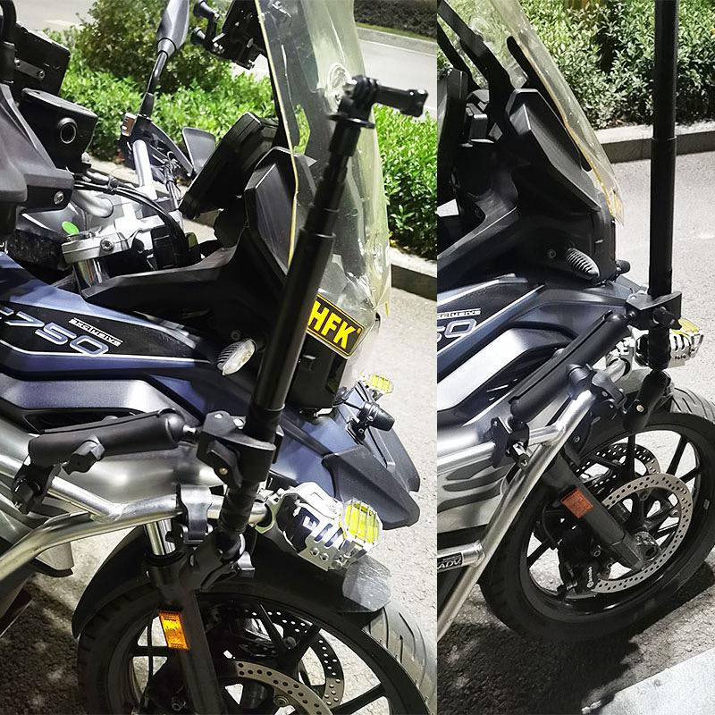 Motorcycle Bike Panoramic Monopod Handlebar Double Clip Bracket for Insta360 One X2 GoPro 11 10 9 Selfie Stick Camera Accessory