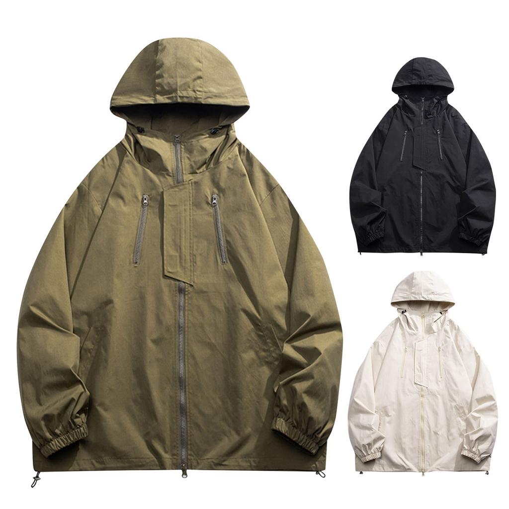 Autumn New Men's Loose Colored Hooded Jacket Charge Coat Cardigan Coat