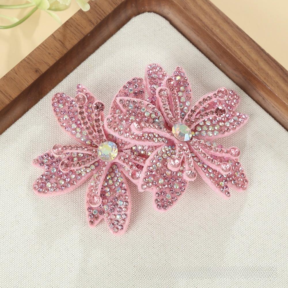 1Pairs 3D Flower Brooch Fabrics DIY Craft Sew-On Applique Headband Accessories Fabrics
