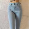 Katta O'lchamli Elastik Yuqori Bel Jinsi Ayollar uchun Tor Elastik Slim Denim Shimlar Vintage Yuvilgan Son Ko'taruvchi Qalam Denim Jinsilar