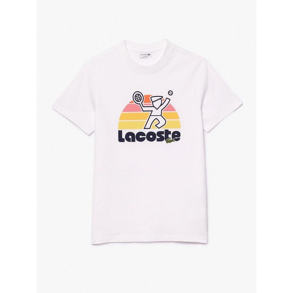 Lacoste Мужская летняя футболка с рисунком Th0784 54g 001 q2nTh0784 54g001