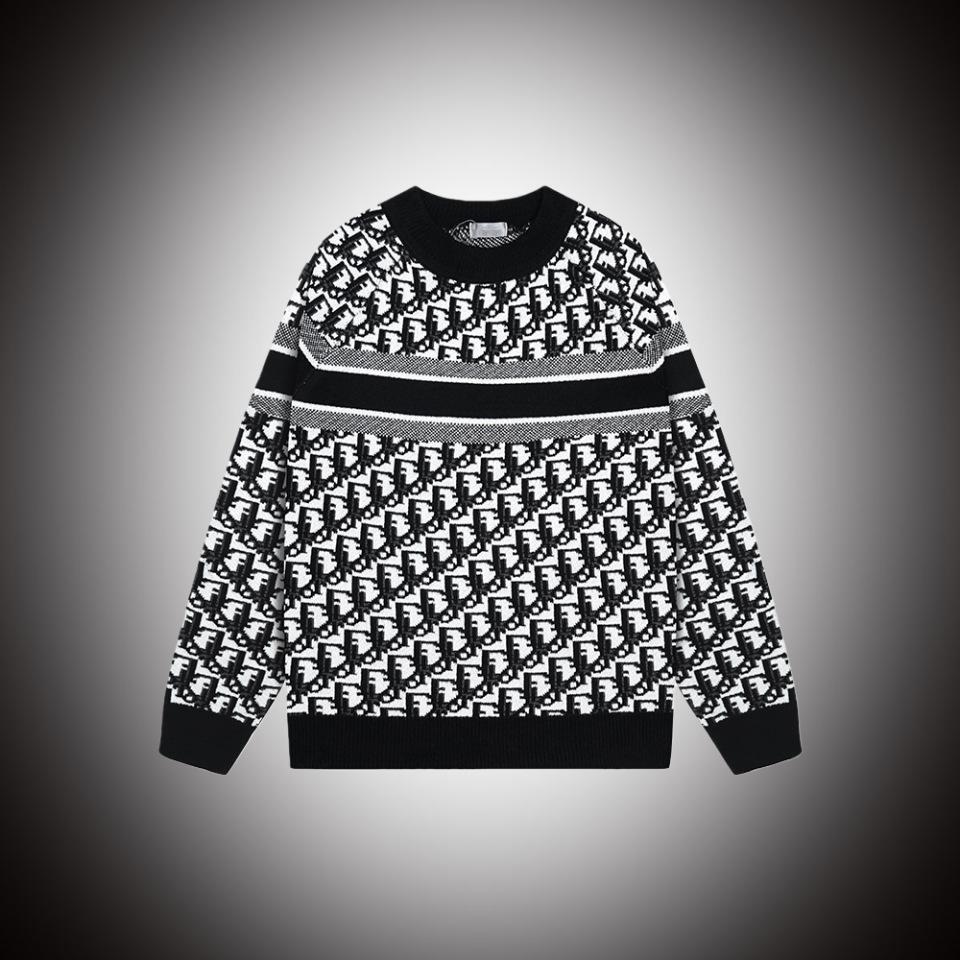 Унисекс джемпер D Brand из жаккардовой шерсти - С круглым вырезом, свободного кроя для осени/зимы