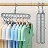 3 шт., пластиковые складные вешалки с 9 отверстиями, прочные вешалки-органайзеры для одежды, экономящие место, для комнаты, шкафа, гардероба, дома и двери