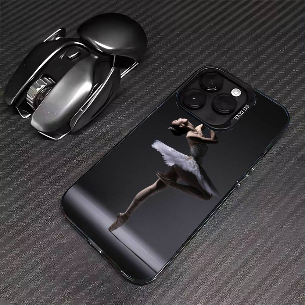 Простой чехол для телефона с рисунком 'Танец лебедя' Балет Для iPhone 17 16 15 14 13 12 11 Pro Max XS Max 7 8 Plus Ударопрочный Силиконовый Матовый Чехол