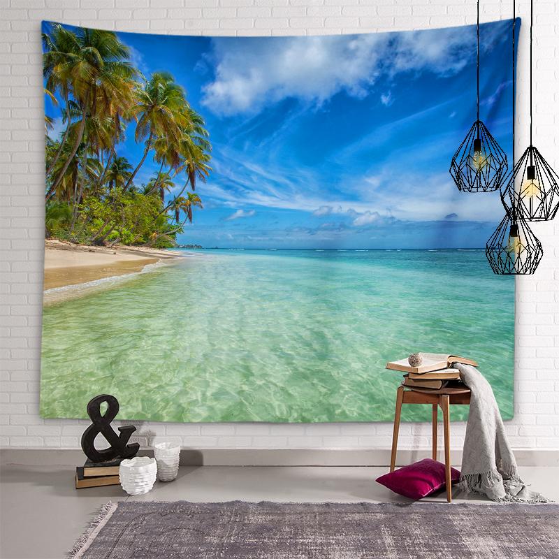 Nature Beach Scenery Wall Art Tapestry Turtle Tapestry Wall Decor Backdrop Cloth Living Room Bedroom Room Home Decor