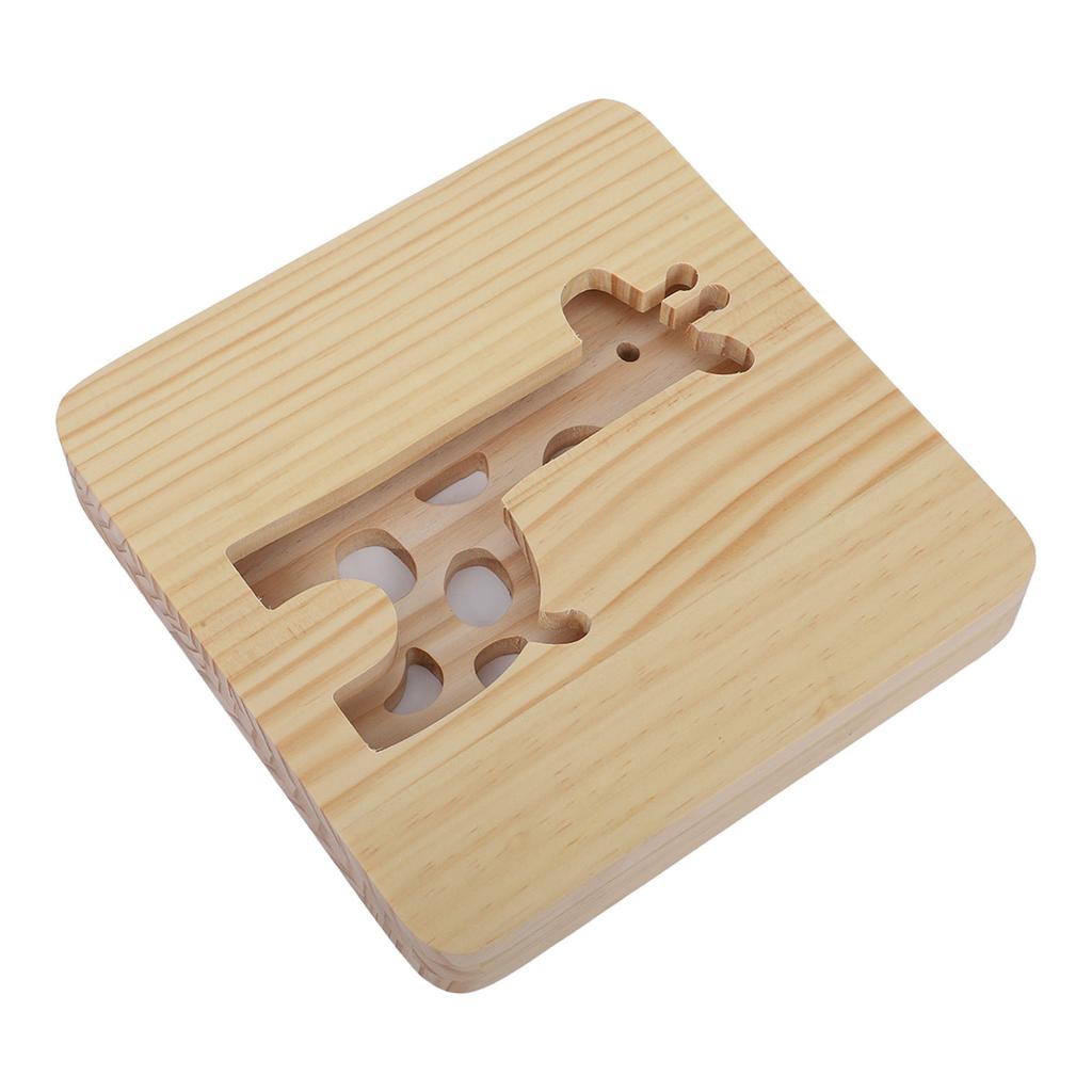 3D Жираф Деревянный Светильник 360 Градусов Облучение Полый Узор Теплый Белый Свет Светодиодный Деревянный Ночник