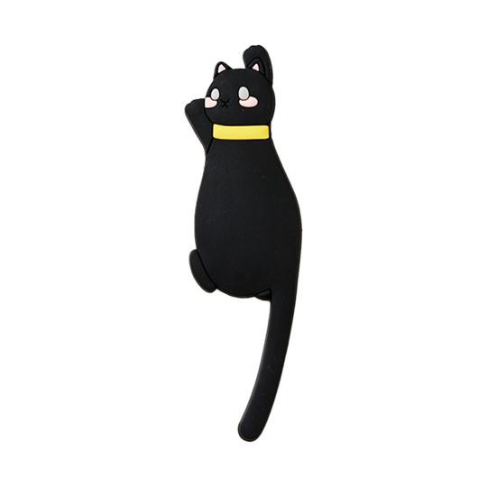 Наклейка на холодильник с крючком, высокая прочность, 3D, реалистичный дизайн с изображением мультяшного кота, декоративная наклейка на холодильник, аксессуар для холодильника