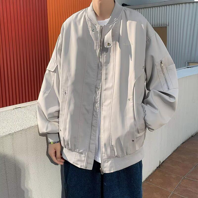 Легкая роскошная американская ретро-куртка-бомбер на молнии, бейсбольная майка для мужчин и женщин, повседневная куртка для инструментов, универсальная