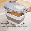 Plastic Dog Food Storage Container Collapsible Pet Food Storage Barrel  For Dogs Cats